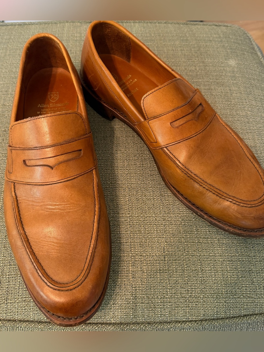 Allen Edmonds Tan Leather Penny Loafers